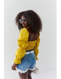 Short, long-sleeved blouse, mustard 7861 - Online store - Boutique